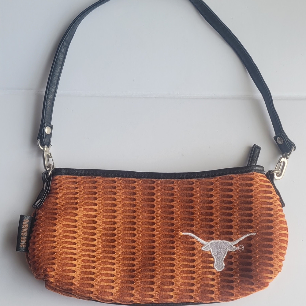 Alan Stewart Texas Longhorn Orange Mesh Shoulder Bag